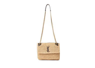YSL NIKI RAFFIA SHOULDER BAG