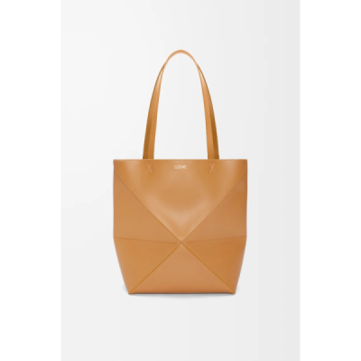 LOEWE Medium Puzzle Fold tote in shiny calfskin