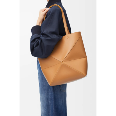 LOEWE Medium Puzzle Fold tote in shiny calfskin