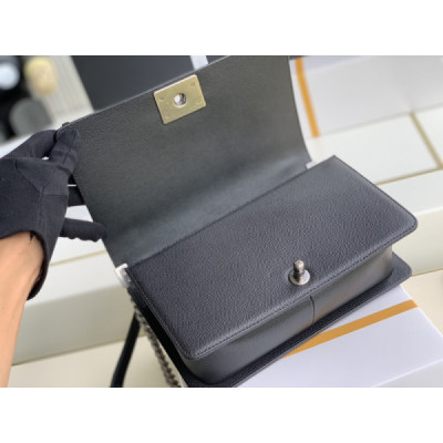 Ch@nel Boy Bag-Caviar-25CM