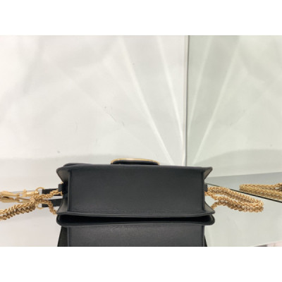 Valentino Garavani Locò Shoulder Bbag In Calfskin With Metallic VLogo-27*13*6CM