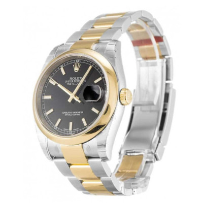 Rolex Datejust Yellow Gold Black Dial 116203 Oyster Replica
