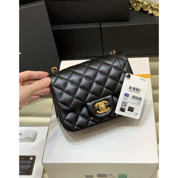 Ch@nel Flap Bag-Lambskin-17CM