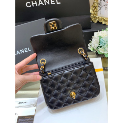 Ch@nel Flap Bag-Lambskin-17CM