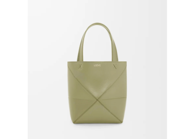 LOEWE Mini Puzzle Fold tote in shiny calfskin