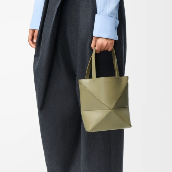 LOEWE Mini Puzzle Fold tote in shiny calfskin