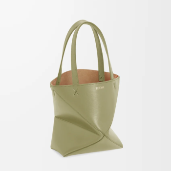 LOEWE Mini Puzzle Fold tote in shiny calfskin