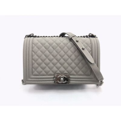 Ch@nel Boy Bag-Caviar-28CM
