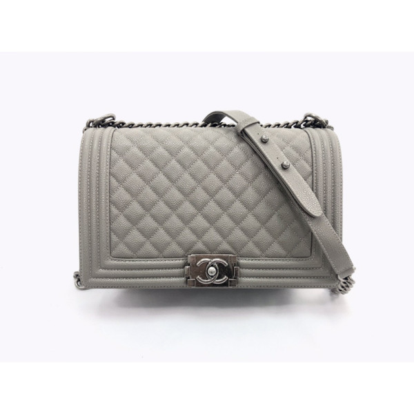 Ch@nel Boy Bag-Caviar-28CM