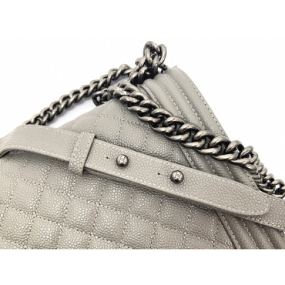 Ch@nel Boy Bag-Caviar-28CM