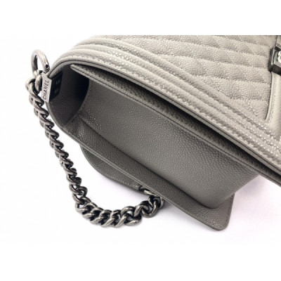 Ch@nel Boy Bag-Caviar-28CM