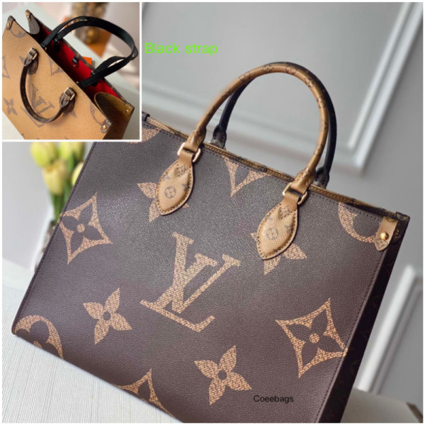 Louis Vuitton Small Onthego Handbag-35*28*15CM(Black strap)