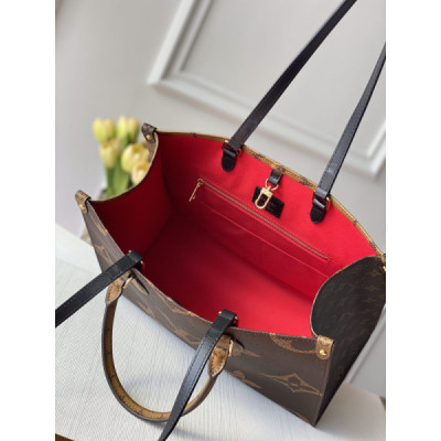 Louis Vuitton Small Onthego Handbag-35*28*15CM(Black strap)