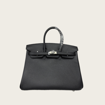 HERMÈS BIRKIN 35 TOGO BLACK LEATHER AND SILVER BUCKLE HANDBAG