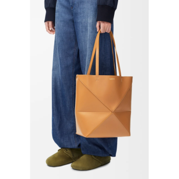 LOEWE Medium Puzzle Fold tote in shiny calfskin