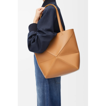 LOEWE Medium Puzzle Fold tote in shiny calfskin