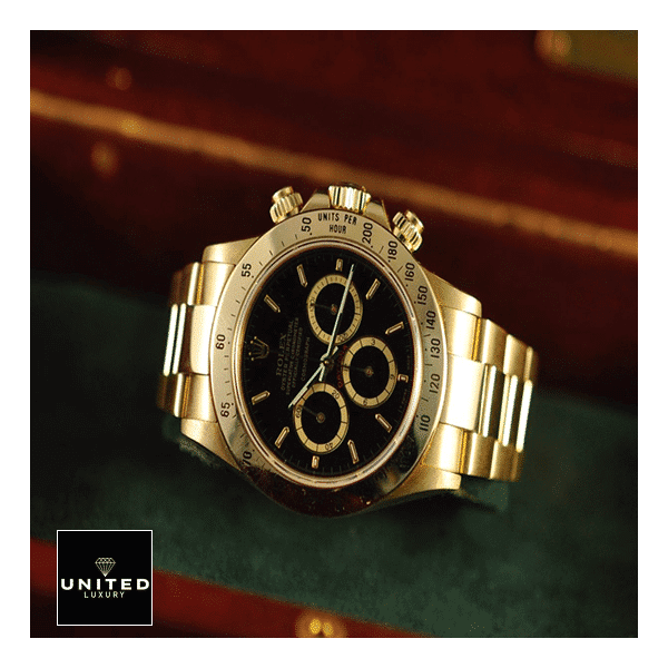 Rolex Daytona Cosmograph Yellow Gold Black Dial 16528 Oyster Replica