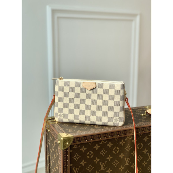 Louis Vuitton M80084 Pochette Double Zip Bag -20*12.5*3CM