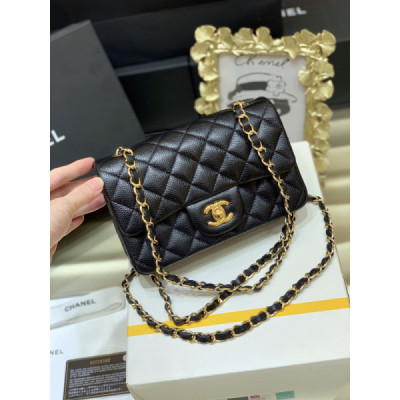 Ch@nel Flap Bag-Caviar-Gold Hardware-20CM