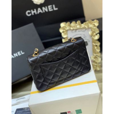 Ch@nel Flap Bag-Caviar-Gold Hardware-20CM